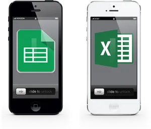 Smartphones_with_ Spreadsheet_ Apps PNG Image