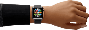 Smartwatchon Wrist Display PNG image with transparent background