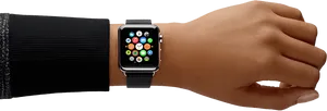 Smartwatchon Wrist Display PNG Image