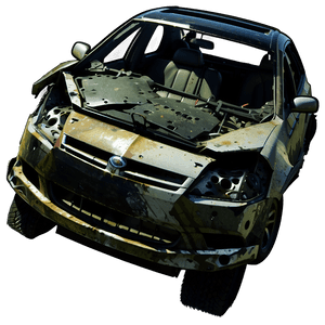 Smashed Car Wreckage PNG nes PNG image with transparent background