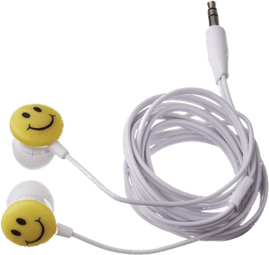 #moodboard #aesthetic #niche #filler #earbuds #headphones - Smiley Face Earphones, HD Png Download PNG with transparent background