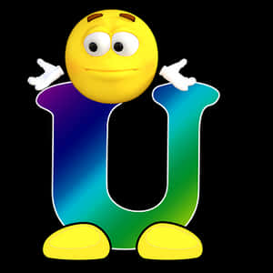 Smiley Face Letter U PNG image with transparent background