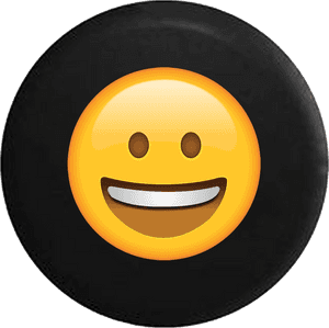 Grinning Smiling Text Emoji Face Eyes Open - Happy Emoji Black Background, HD Png Download PNG with transparent background