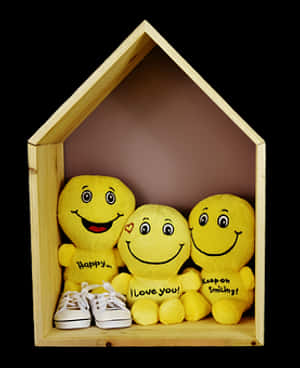 Smiley Family In Wooden House PNG image with transparent background
