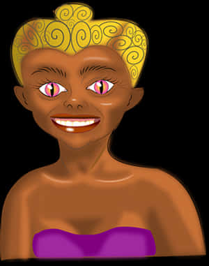 Smiling Alien Cartoon Character PNG image with transparent background