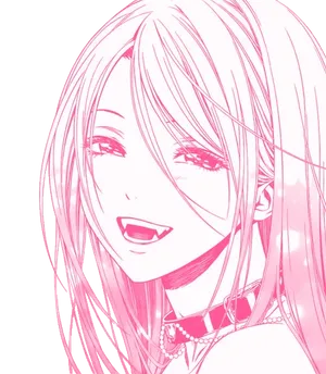 Smiling Anime Vampire Girl PNG Image