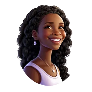 Smiling Black Girl Cartoon Png Qjc PNG Image