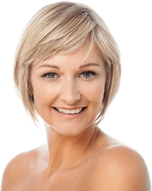 Smiling Blonde Woman Portrait PNG Image