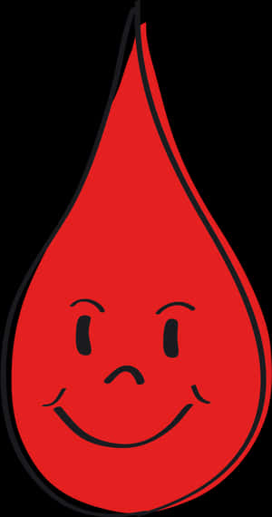 Smiling Blood Drop Cartoon PNG image with transparent background