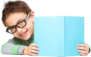 Smiling Boy Holding Book PNG Image