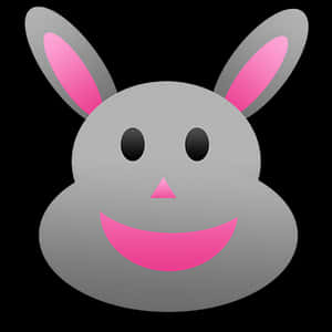 Smiling Bunny Emoji Graphic PNG image with transparent background