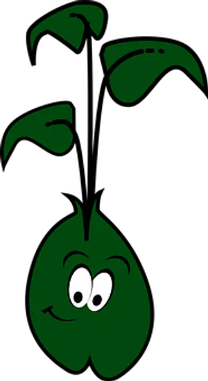 Smiling Cartoon Bean Character PNG Image