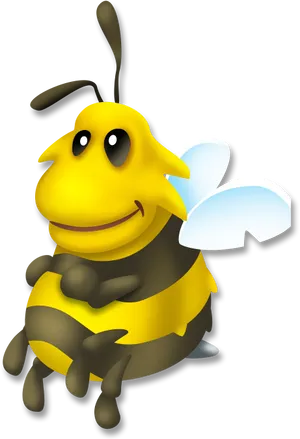 Smiling Cartoon Bee PNG Image