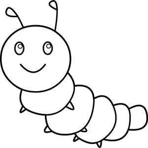 Smiling Cartoon Caterpillar PNG Image