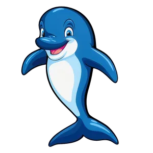 Smiling Cartoon Dolphin Graphic Png Rfl72 PNG Image