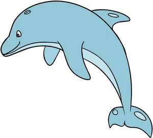 Smiling Cartoon Dolphin PNG Image