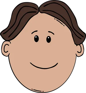 Smiling Cartoon Face Clipart PNG Image