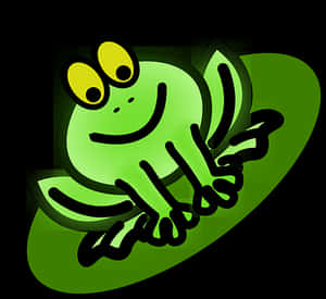 Smiling Cartoon Frog Illustration PNG image with transparent background