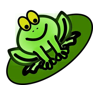 Smiling Cartoon Frog Illustration PNG Image