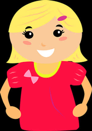 Smiling Cartoon Girl Illustration PNG image with transparent background