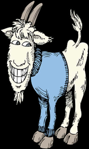 Smiling Cartoon Goat Illustration PNG image with transparent background
