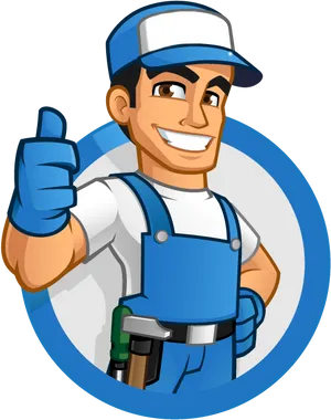 Smiling Cartoon Handyman Vector PNG Image