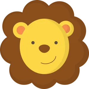 Smiling Cartoon Lion PNG Image