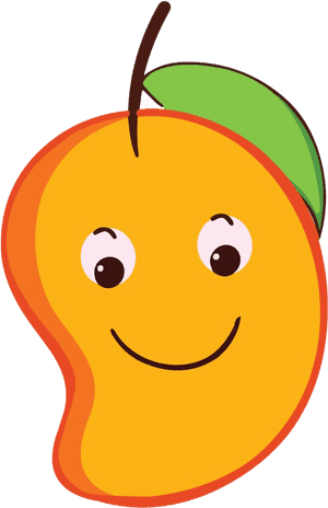 Smiling Cartoon Mango Character PNG with transparent background
