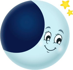 Moon And Stars Theme Collection - Smiling Cartoon Cute Full Moon Clipart, HD Png Download PNG image with transparent background