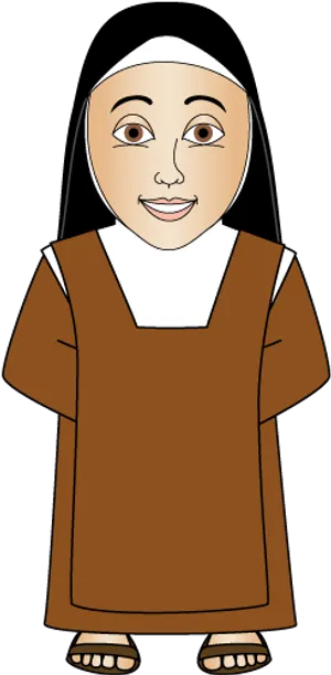 Smiling Cartoon Nun PNG Image