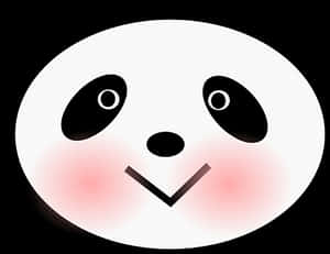 Smiling Cartoon Panda Face PNG image with transparent background