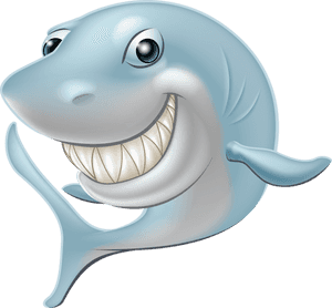 Cartoon Sea Animals, Cartoon Fish, Shark Party, - Great White Shark Character PNG image with transparent background