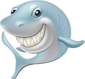 Smiling Cartoon Shark PNG Image