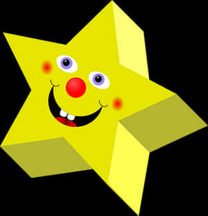 Smiling Cartoon Star Character PNG image with transparent background