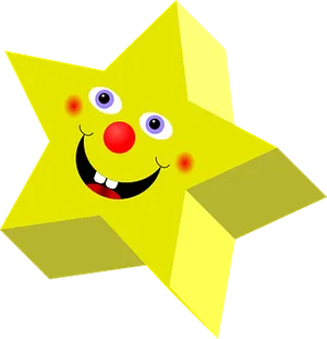Smiling Cartoon Star Character PNG Image