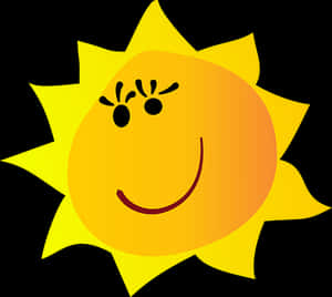 Smiling Cartoon Sun PNG image with transparent background