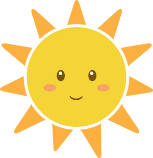 Smiling Cartoon Sun PNG Image