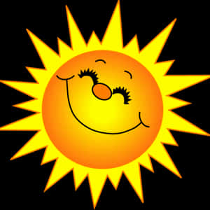 Smiling Cartoon Sun PNG image with transparent background