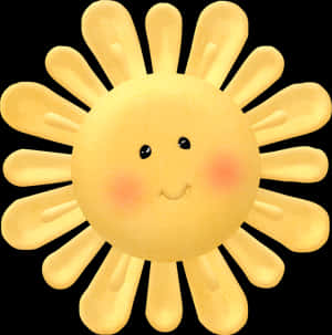 Smiling Cartoon Sun Illustration PNG image with transparent background