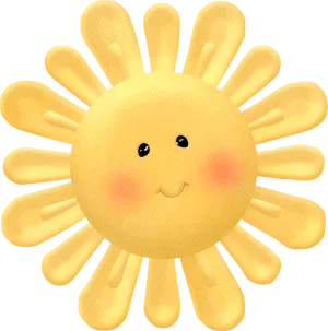 Smiling Cartoon Sun Illustration PNG Image