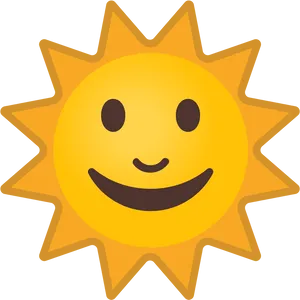 Smiling Cartoon Sun PNG Image