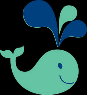 Smiling Cartoon Whale PNG