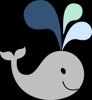 Smiling Cartoon Whale PNG with transparent background