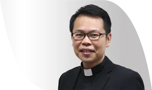 Smiling Catholic Priest Portrait PNG Image