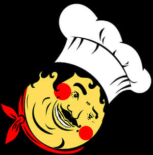 Smiling Chef Moon Graphic PNG