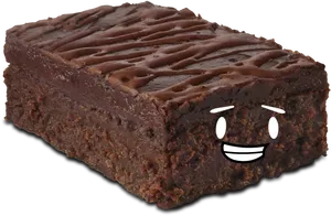 Smiling Chocolate Brownie PNG Image