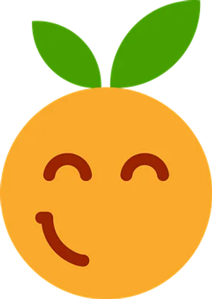 Smiling Clementine Cartoon Emoji PNG Image