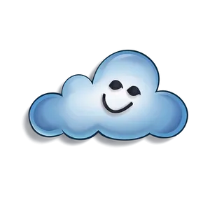 Smiling Cloud Emoji Png Npo83 PNG Image