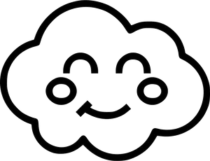 Smiling Cloud Line Art PNG Image