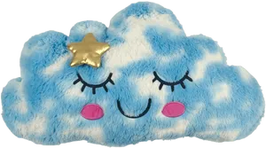 Smiling Cloud Plushiewith Star PNG Image